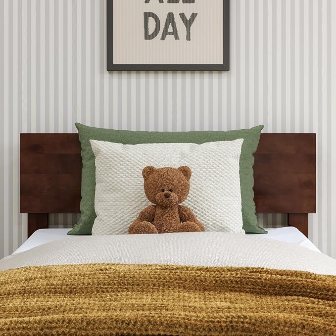 AFI, Orlando Twin Adjustable Modern Solid Wood Panel Headboard, Walnut
