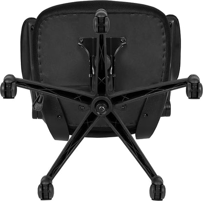 Flash Furniture Kelista Mid-Back Black Mesh Swivel Ergonomic Task Office Chair with Flip-Up Arms - Set of 5