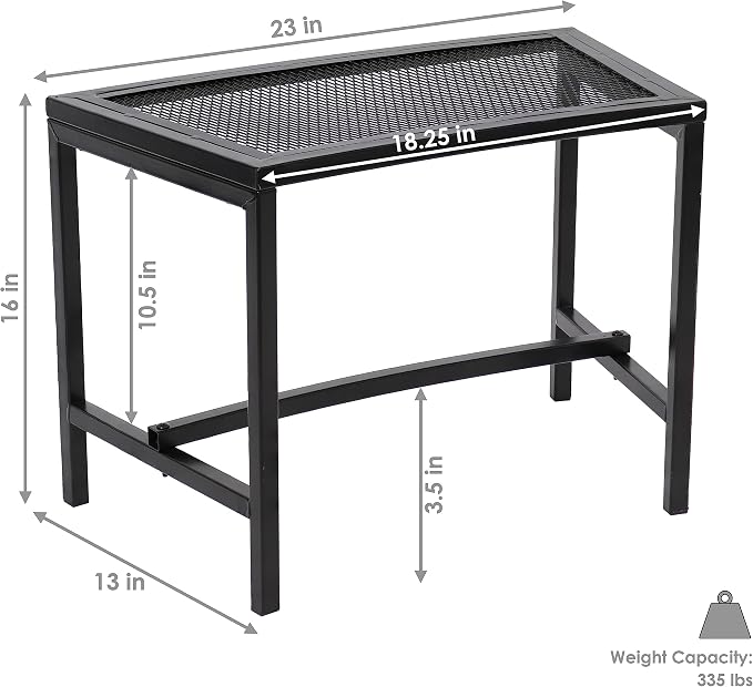 Sunnydaze Mesh Outdoor Curved Bench - Metal Patio Bench Set - Heavy-Duty Outdoor Seats for Backyard or Fire Pit - Black - Set of 4