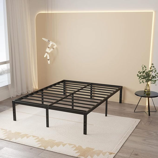 Maenizi Full Size Bed Frame No Box Spring Needed, 16 Inch Heavy Duty Metal Platform Bed Frame Full Support Up to 3000 lbs, Easy Assembly, Noise Free, Black