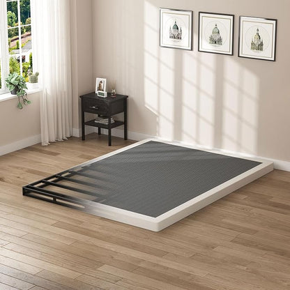 SHOANED Queen Size Box Springs - 3 Inch Low Profile Mattress Foundation No Noise Heavy Duty Metal Basics Bed Base with Clean Fabric Cover, Easy Assembly