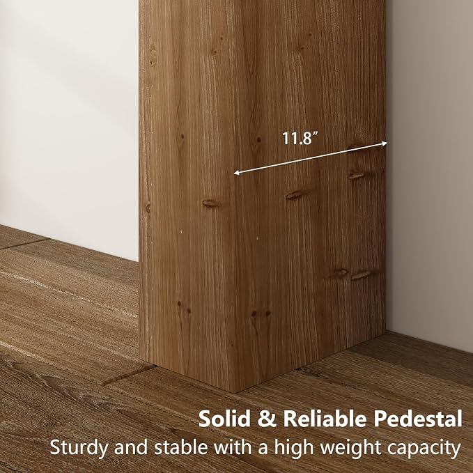 70" Solid Wood Console Table for Entryway, Extra Long Sofa Table | Farmhouse Style, Rectangular, Natural Character Marks, Hand-Made Brushed Finish, for All Room, 10 Mins Easy Assembly