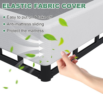 Lutown-Teen 9 Inch Split Queen Box Spring Bed Base, 3500lbs Heavy Duty Metal High Profile Box Spring for Queen Bed Mattress Foundation with Fabric Cover, Noise-Free, Non Slip, Easy Assembly