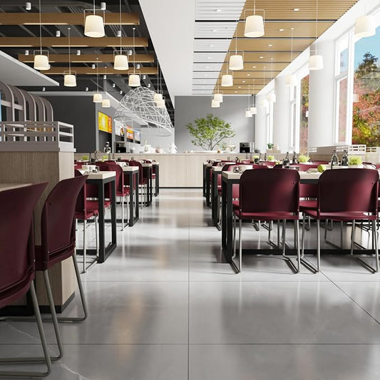 Flash Furniture HERCULES Series 880 lb. Capacity Burgundy Full Back Contoured Stack Chair with Gray Powder Coated Sled Base