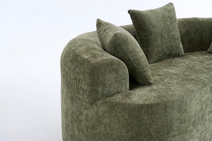 67" Cloud Curved Loveseat Sofa, Deep Seat Boneless Love Seat Couches with 3 Throw Pillows, Modern Chenille 2 Seater Compressed Floor Loveseat Sofa for Living Room Small Spaces, No Assembly | Breathable material