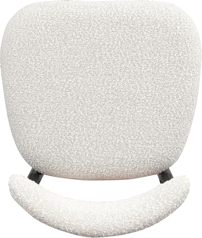 Morden Fort Upholstered Dining Chairs Set of 6, Modern Boucle Chairs with Gold Metal Frame, Armless Kitchen Chairs for Dining Room and Apartment, White