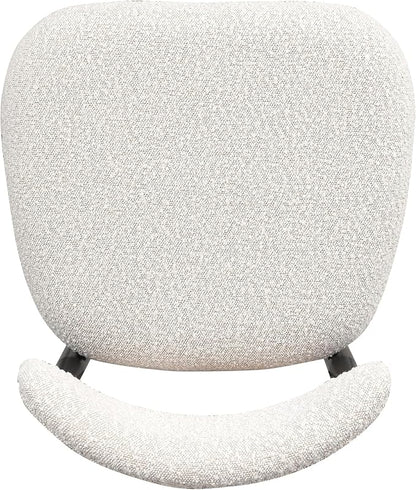 Morden Fort Upholstered Dining Chairs Set of 6, Modern Boucle Chairs with Gold Metal Frame, Armless Kitchen Chairs for Dining Room and Apartment, White