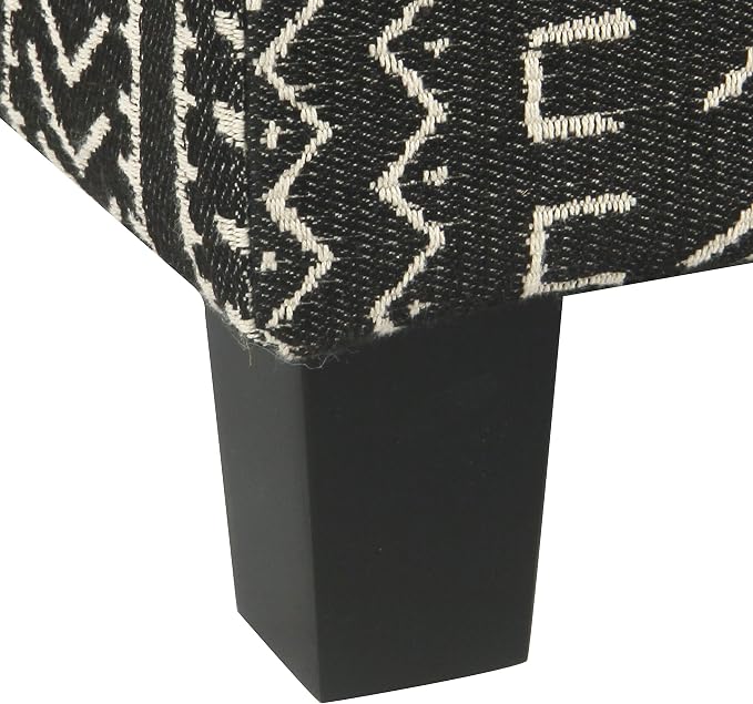 HomePop 18" Classic Square Storage Ottoman - Onyx