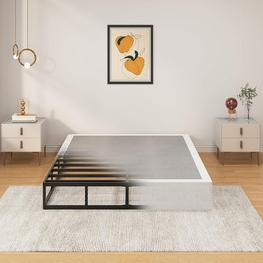 SHLAND King Box Spring, 10 Inch Box Springs King Size Basics Bed Base, Mattress Foundation, Black Heavy Duty Metal Structure with Cover,Easy Assembly