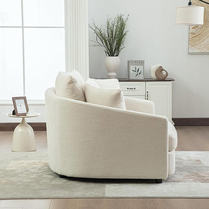 ERYE 56.3" Chenille Upholstered Accent Chair Deep Seat for Living Room Bedroom, Oversized Leisure Cushion Armchair W/ 5 Pillows and Removable Cover for Home Apartment Office
