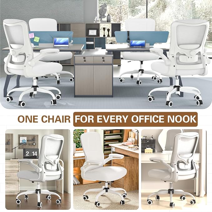 Ergonomic Office Chair for Long Hours, Padded Lumbar Support for Lower Back Relief, 330 lb Capacity, Comfortable Computer Desk Chair for Home Office, Computer & Study