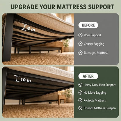 DFAN 38"×76" Bunkie Board Twin Size – Double Sided Non-Slip Breathable Bed Support, Anti-Sag Twin Bed Slats Support Under Mattress for Slatted Bed Frame Base, Metal Frames, Sofa Beds, Foldable Black