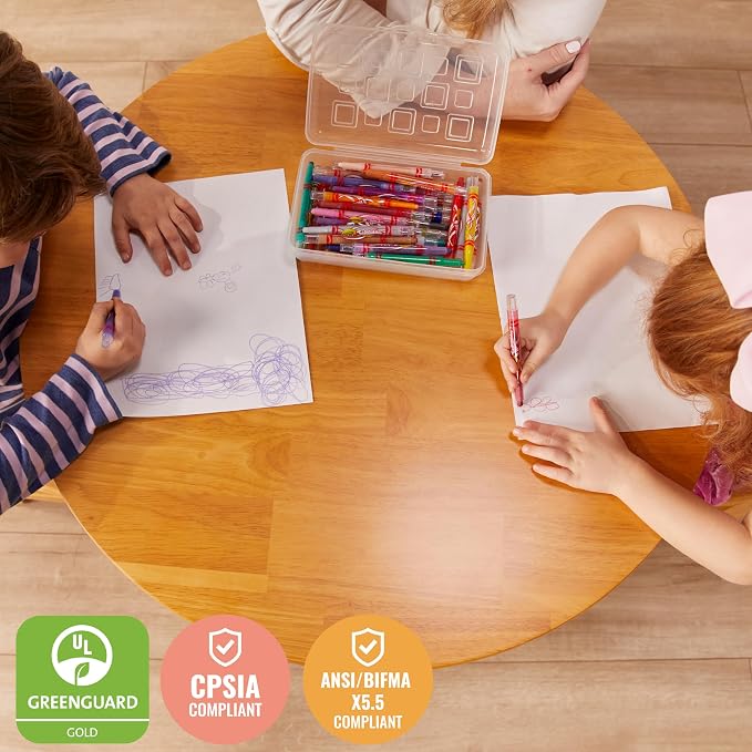 ECR4Kids 30in x 30in Round Hardwood Table with 22in Legs, Childrens Furniture, Honey