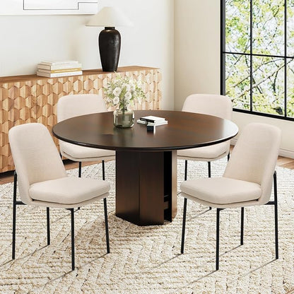 COLAMY Upholstered Dining Chairs Set of 6, Modern Dining Room Chairs with Curved Back and Metal Legs, Dinner Chair Kitchen Chairs for Dining Room and Living Room, Beige