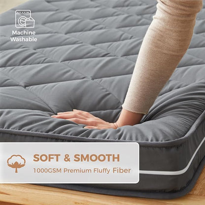 Jamdok 4Inch Small Single Floor Mattress,3-Layer Structure Cot Mattress Topper,Gel Memory Foam,Removable Thickened Cover,Portable Roll Up Sleep Pad(72X24X4“)