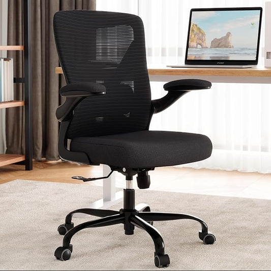 Ergonomic Office Chair - X-Shaped Computer Desk Chairs Comfy, Mesh High-Back Gaming Chair with Adjustable Lumbar Support, Executive Task Chair for Adults, Comfortable for Long Hours, Black, Pack of 6