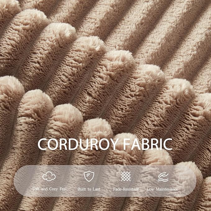 78.7" Futon Sofa Bed, 2-in-1 Foldable Sleeper Sofa, Convertible Sofa Bed with Pillows, Corduroy Couch with Multi Functional Blanket Upholstered Boneless Couches for Living Room, Brown