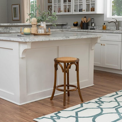 Linon Home Décor Tampa Walnut Backless Counter Stool,