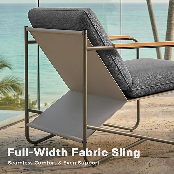 Premium 3-Piece Patio Furniture Set with Comfortable Cushions, Weather-Resistant Frame & Compact Design for Apartment Balcony Furniture,Grey