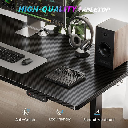 SIAGO Electric Standing Desk Adjustable - 55 x 24 Inch Sit Stand up Desk with Cable Management - 3 Memory Preset Adjustable Height Table