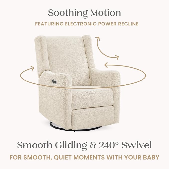 Delta Children Mercer Electronic Power Recliner and Swivel Glider with USB-A and Type-C Ports - Greenguard Gold Certified - Stain-Resistant Performance Fabric is Oeko-TEX Standard 100 Certified, Shell