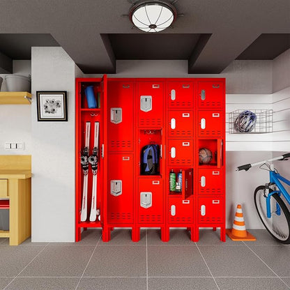 BUTISOW Metal Lockers - 66" Height Steel Lockers for Employees with 2 Door Storage Locker with Card Slot for Employees Gym School Home Office Garage - Assembly Required