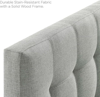 Modway Lily Tufted Linen Fabric Upholstered Full Headboard in Gray