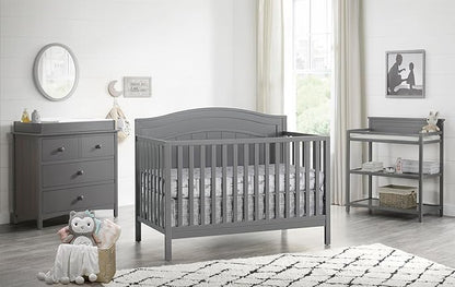 Oxford Baby North Bay 4-in-1 Convertible Baby Crib, Dove Gray, GreenGuard Gold Certified