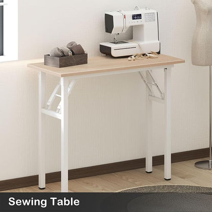 Need Small Desk, 31.5 x 15.7 Inches No Assembly Foldable Writing Table,Sturdy and Heavy Duty Folding Computer Desks for Small Space/Home Office/Dormitory AC5AW(80 * 40)