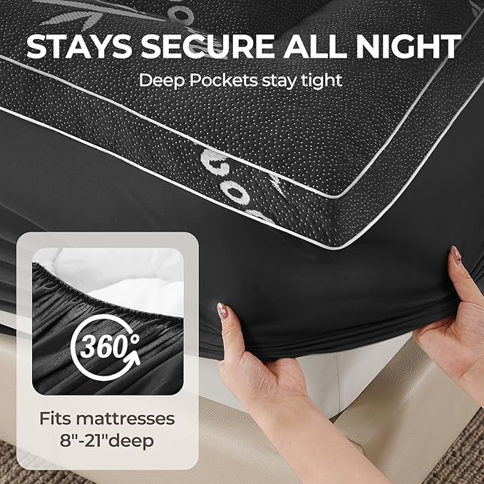 Mattress Topper Full Size,Viscose Made from Bamboo Extra Thick Mattress Pad 8-21" Deep Pocket Soft Down Alternative Fill Mattress Protector Pillow Top Mattress Cover(54x75 Inches) Dark Gray