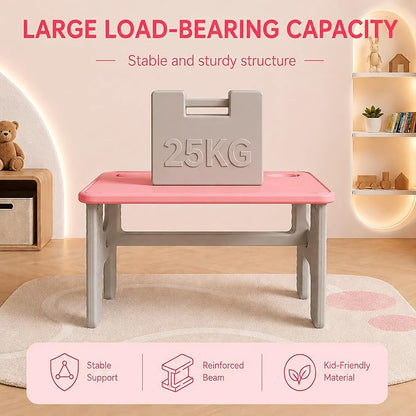 UNICOO Kids Folding Table, Toddler Activity Table for Study, Snack, Art Craft and Play, Portable Plastic Children's Table for Small Spaces, Home and Playroom