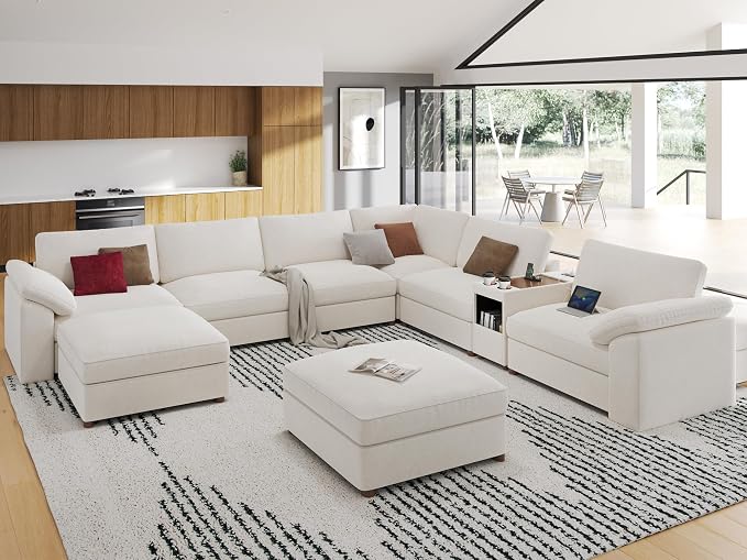 EASE MOOSE Oversized L Shape Sectional Sofa,Deep Seat Modular Sofa