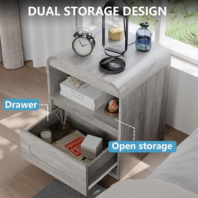 3 Piece Bedroom Set, Dresser and Nightstand Sets for Bedroom | Wood 6 Drawer Dresser & Night Stand Set of 2, Tall Chest of Drawers Modern Storage Cabinet Bedroom Furniture Set, Grey