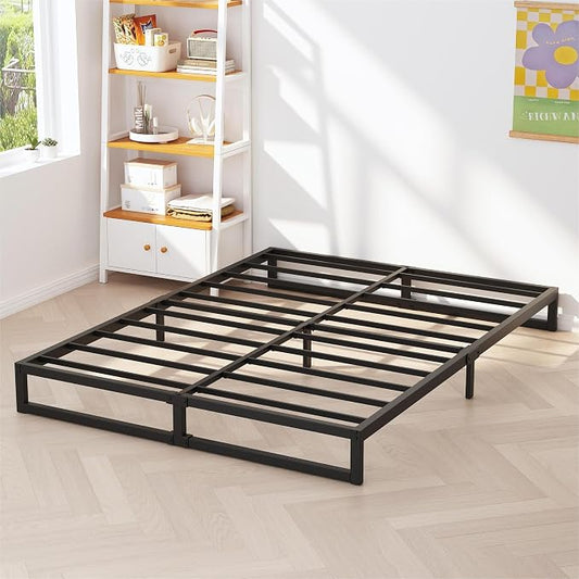 Richwanone 5 Inch King Size Bed Frame Heavy Duty Metal Platform Bed, Black | King Bed Frame, Mattress Foundation with Steel Slat Support, No Box Spring Needed, Easy Assembly