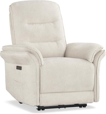 KISLOT Power Recliner Chair with Adjustable Headrest and Footrest, Dual Motor Fabric Reclining Chair with USB/Type-C Charging, Zero Gravity Modern Electric Recliner for Nursery Living Room Bedroom