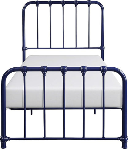 Lexicon Twin Metal Bed Frame, Platform Bed with Strong Metal Slat Support Under Bed Storage, Twin Bed Frame with Headboard, No Box Spring Needed, Easy Assembly, Twin, Navy Blue