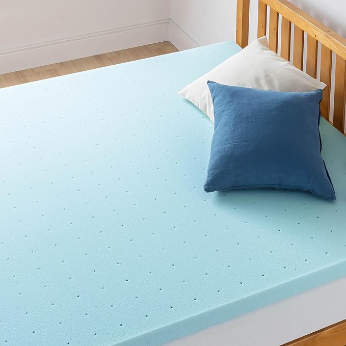 Best Price Mattress 2.5 Inch Ventilated Memory Foam Mattress Topper, Cooling Gel Infusion, CertiPUR-US Certified, Dorm Essentials, Twin