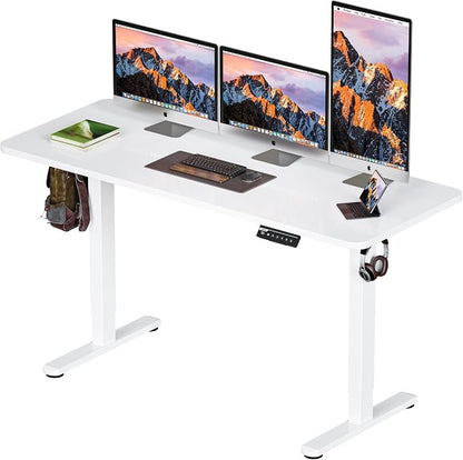 BIZUM Electric Standing Desk 60 x 24 Inch Computer Desk-Gaming Desk White Home Office Desks Height Adjustable Memory Stand Up Computer Workstation