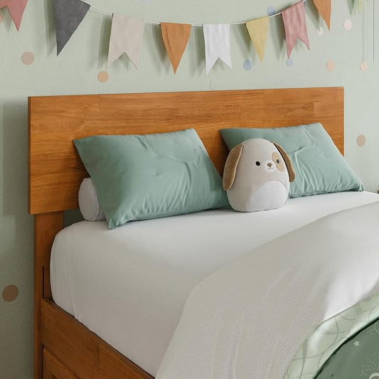 AFI, Orlando Twin Adjustable Modern Solid Wood Panel Headboard, Light Toffee