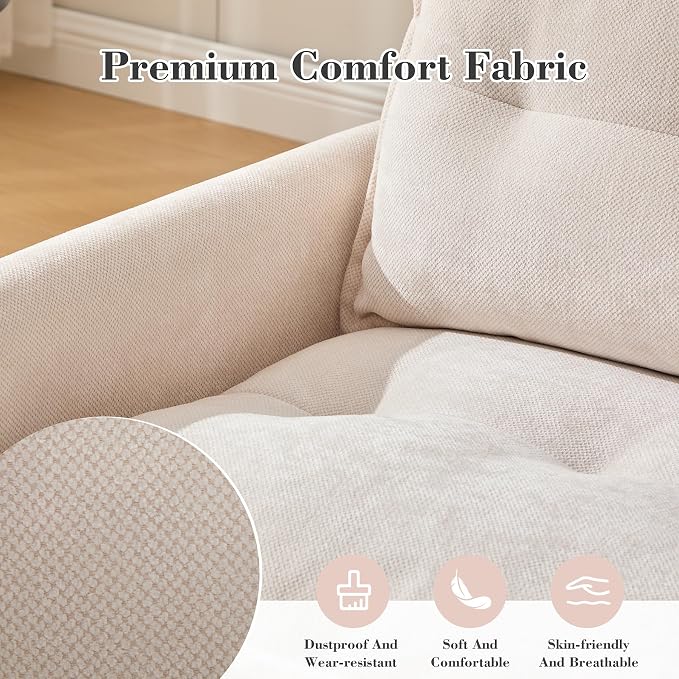 Swivel Accent Chair Set of 2, Modern Swivel Barrel Chair for Living Room, 360 Degree Comfy Square Accent Barrel Chair, Upholstered Sofa Armchair for Bedroom,Reading, Chenille, Beige