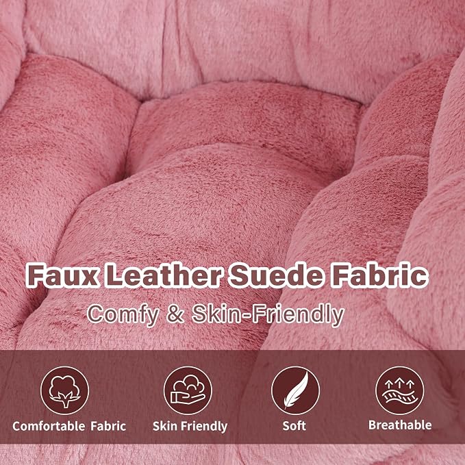 Lazy Chair with Ottoman, Modern Accent Chair Contemporary Sofa Chair with Armrests, Reading Chair and Folding Footstool Set for Living Room, Bedroom, Office