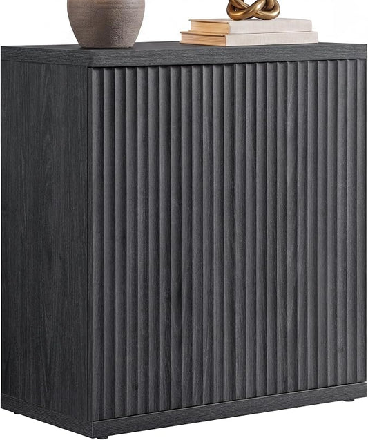 SICOTAS Buffet Cabinet with Storage Accent Sideboard Modern Credenza with Doors & Shelves Fluted Media Console Mid Century Coffee Bar Table for Living Room Kitchen Dining Room Hallway