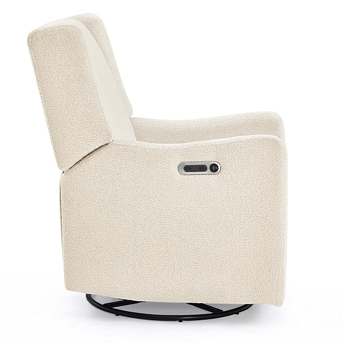 Delta Children Mercer Electronic Power Recliner and Swivel Glider with USB-A and Type-C Ports - Greenguard Gold Certified - Stain-Resistant Performance Fabric is Oeko-TEX Standard 100 Certified, Shell