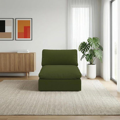 Modular Sectional Sofa,Extra Comfty Deep-Seat-Filled Couch,Green Modern Couches for Living Room,Apartment,Office,Small Space