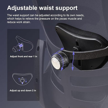 BOLISS Ergonomic Tall Office Chair with Double-Layer Seat Cushion, Desk Chair Adjustable Headrest, Adjustable Lumbar Support, Height Adjustable Flip-Up Arms