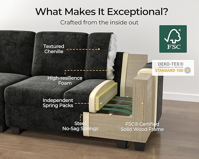 152.4" Power Recliner Sofa Wall Hugger, Modular Cloud Sectional Reclining Couch with Headrest, Storage Drawer Cup Holder, 3-Seater with 2 Consoles for Home Theater Living Room, Chenille, Black