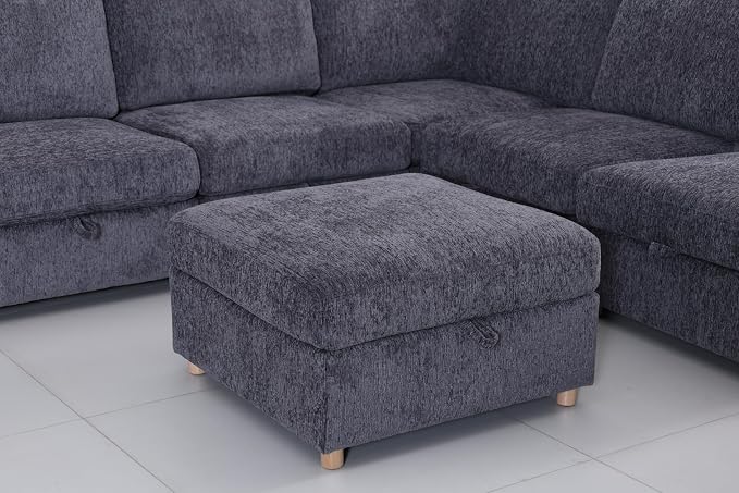 ERYE 95-Inch Oversized L Shaped Sectional Sofa 4 Seat Modular Storage Sofa Couch W/Deep Seat,Skin Friendly Plush Chenille Upholstered Convertible Corner Sectional Couch with Ottoman