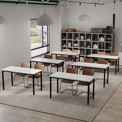 Bonzy Home Conference Table, 23FT Office Computer Desk, Printer Podcast Table for Meeting Room Conference Room Study Room, 10 PCS Random Combination, White, 275.5"x47.2"x29.5"