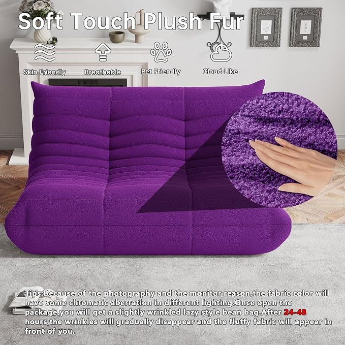 WHGBJA Bean Bag Chair for Adults with Memory Foam Couch, 3 Seater Bean Bag Sofa for Bedroom, Living Room, Reading, Gaming Floor Sofa Couch, Boneless, Comfy