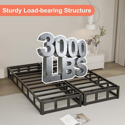 Yicensen 7 Inch Queen Box Spring, Split Design for Easy Setup in Apartments, Heavy Duty Steel Frame, Non-Slip Mattress Base Fabric Cover, Noise Free